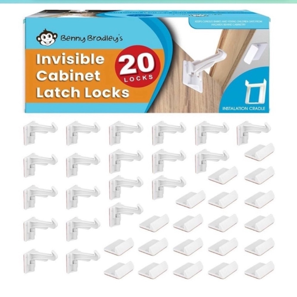 Benny Bradley's Invisible Cabinet Latch Locks - 20 Pack